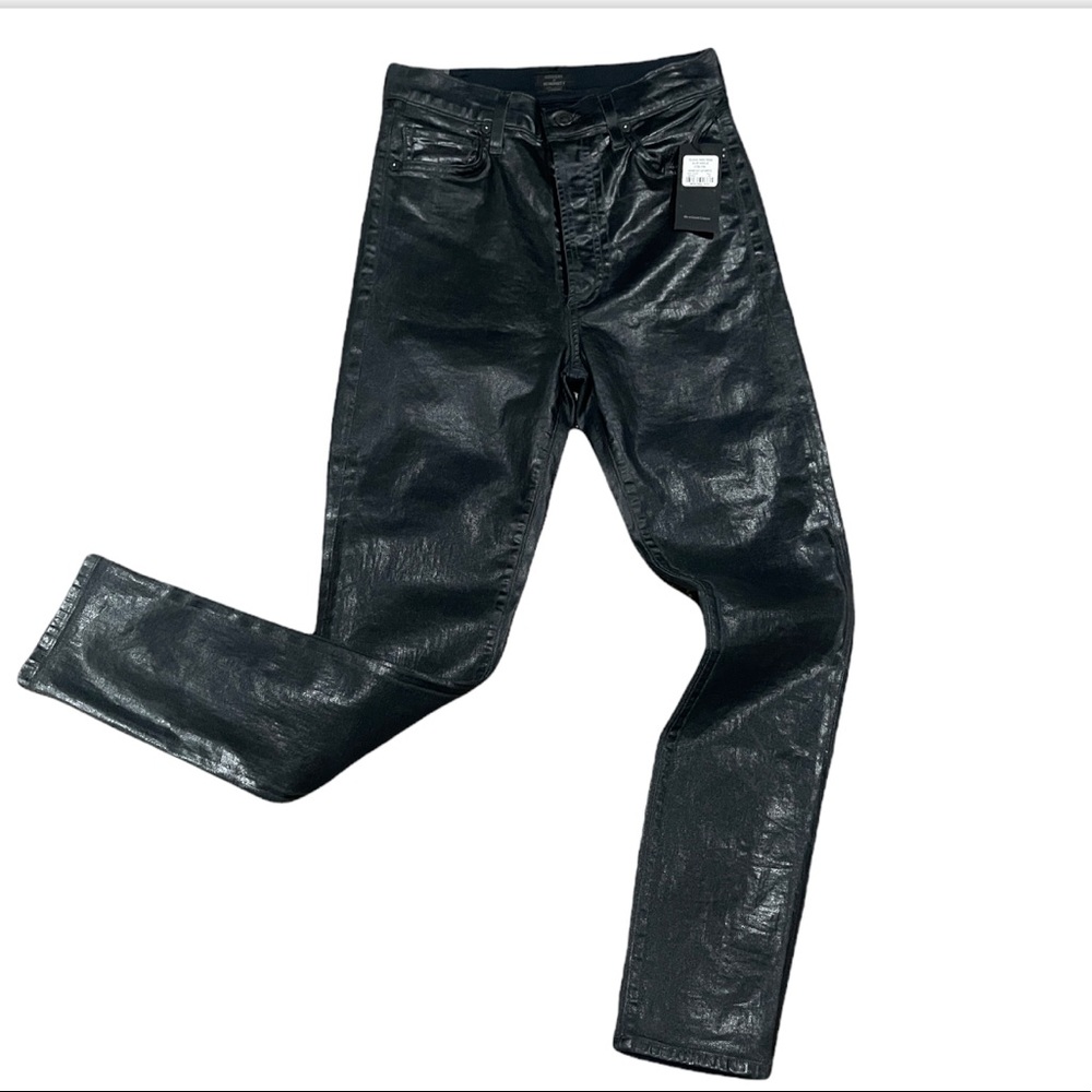 CITIZENS OF HUMANITY Olivia high-rise skinny ankle Sz 25 DarkNavy Leatherette - Picture 6 of 16